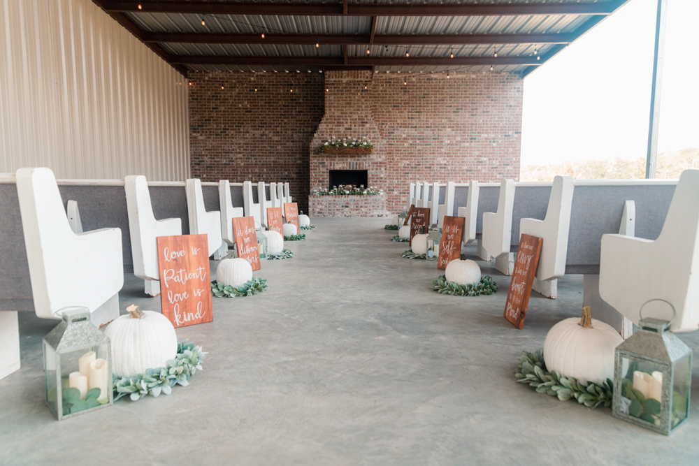 Outdoor wedding venue at The Bennett Barn